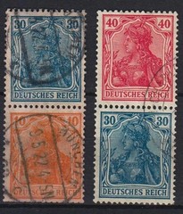 GERMANY REICH ZUSAMMENDRUCKE SMALL COLLECTION USED & MINT (28)
