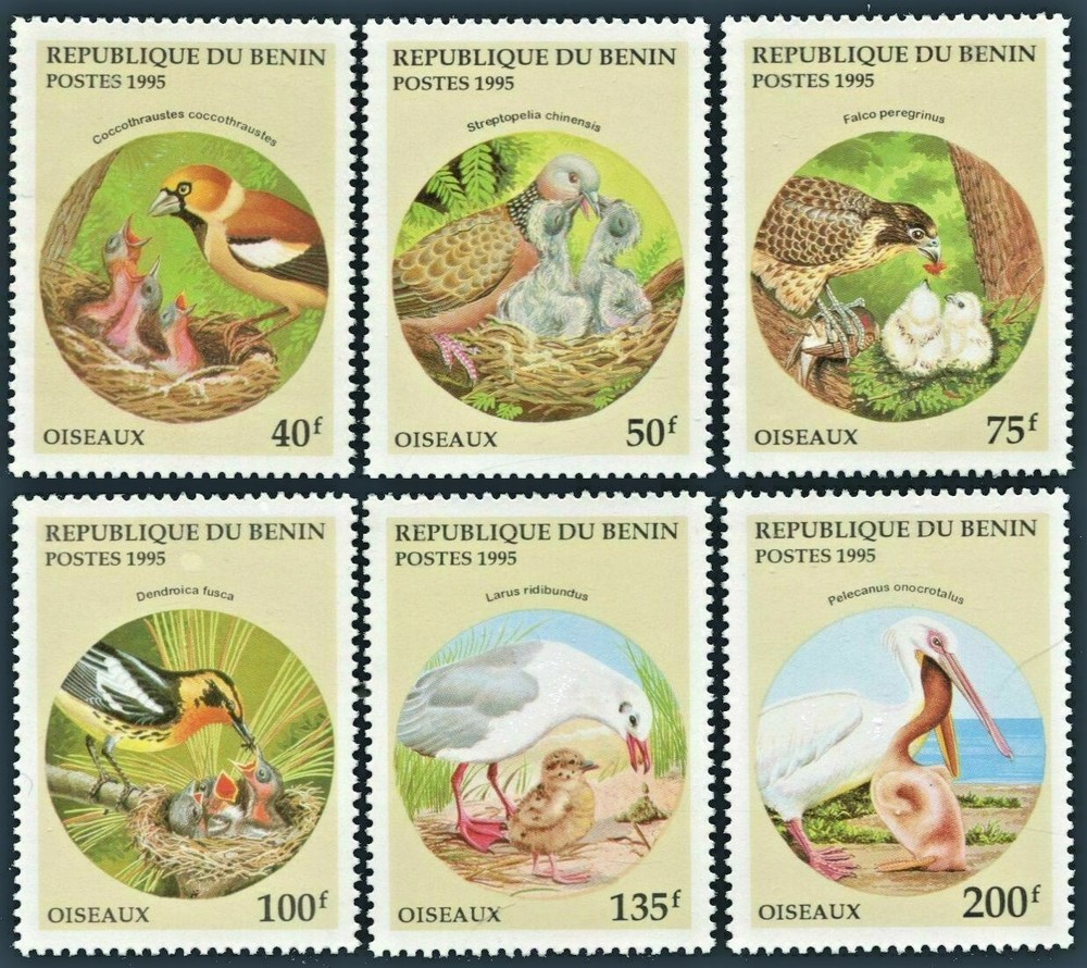 BIRDS Benin Scott #780 – 785 Mint NH Complete 1995 Set Multi color Bird Stamps