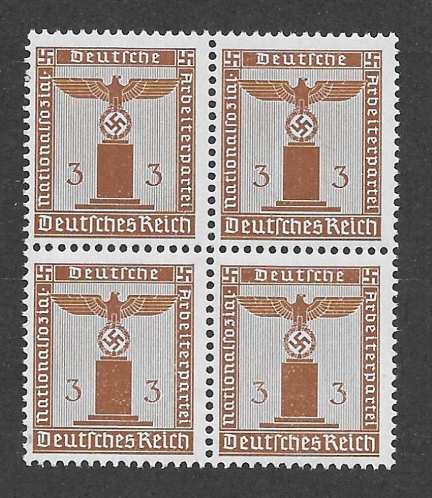 MNH stamp BLOCK S13 / PF03 / WWII Germany / 1942 Third Reich Party Official