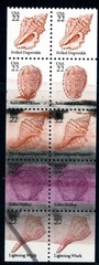EFO 2121 AMAZING MULTI-COLOR INK SMEAR BOOKLET PANE W/INSPECTOR’S SLASH MARK