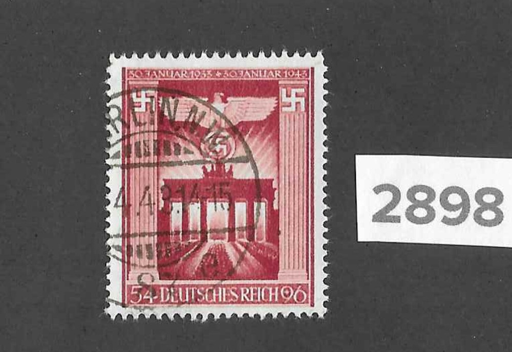 Used stamp B216 Brandenburg Gate 1943 Third Reich Hitler / WWII Berlin Germany