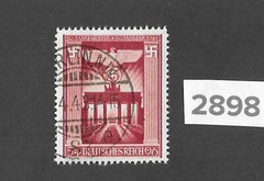 Used stamp B216 Brandenburg Gate 1943 Third Reich Hitler / WWII Berlin Germany