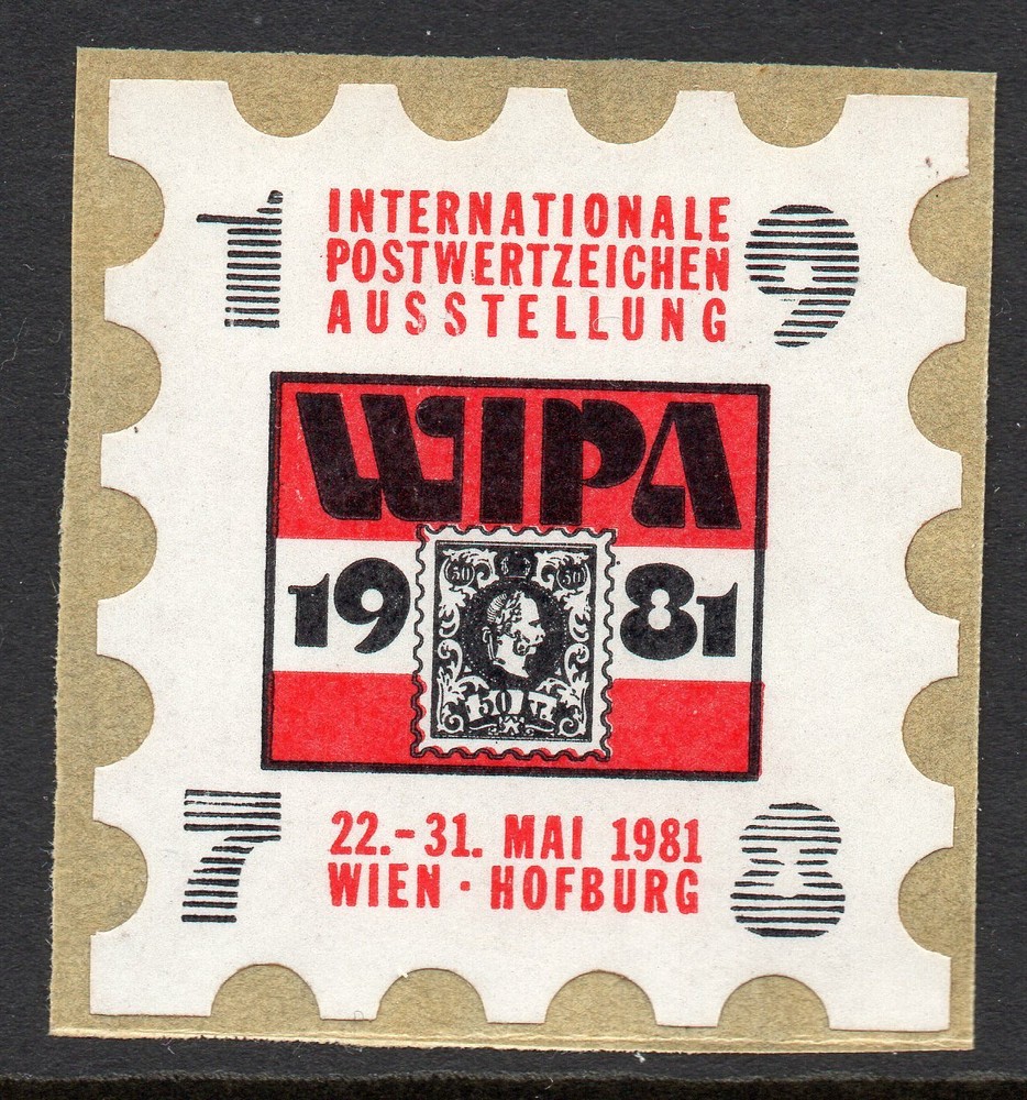 CINDERELLA: 1981 WIPA LABEL, PEEL AND STICK… ..