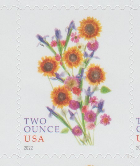 2022 US 5682 TWO OUNCE FLOWERS FOREVER RATE MNH