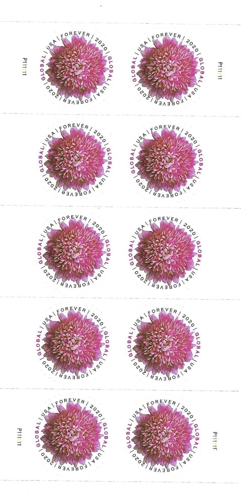 1.70 X 10= 17.00 Sheet -10 STAMPS Chrysanthemum Global Forever -Free Shipping!!