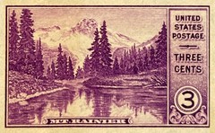 #750a 1934 3¢ Mt. Rainer National Parks Mint Never Hinged Imperforate Single