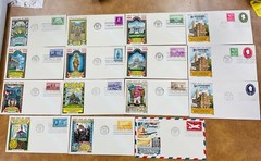 1950 YEAR SET 15 Fluegel FDCs Multi-color cachets. 987-997 , U532-4, UC18.