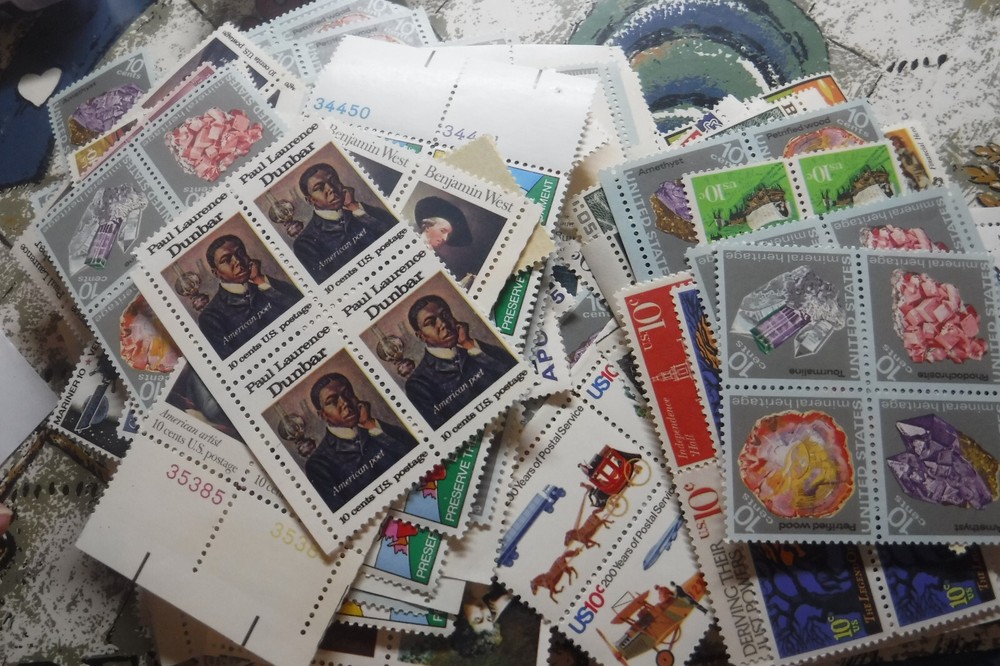 Lot of Unused 10 Cent Stamps, 100 Vintage Ten Cent U.S. Postage Stamps