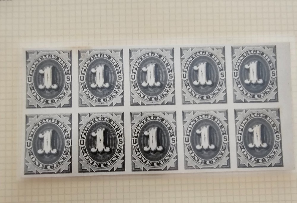 usRevenuer Dealer Postage Due Proofs JiTC4 Block of 10 Larges know SCv 500