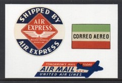 AIRMAIL LABELS OF THE PAST. REPRODUCED AS PEEL AND STICK LABELS. LOOK GREAT!,