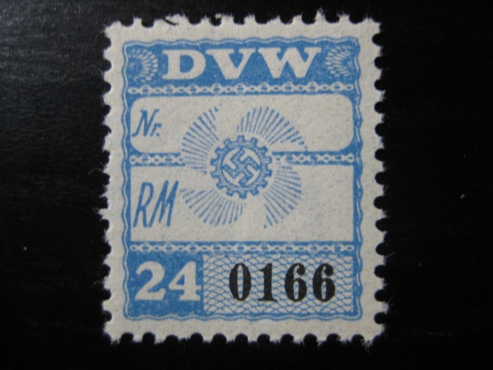 THIRD REICH mint MNH DVW 0166 revenue stamp!