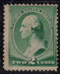 Scott #213 1887 2-Cent Washington Small Part Original Gum CV $40