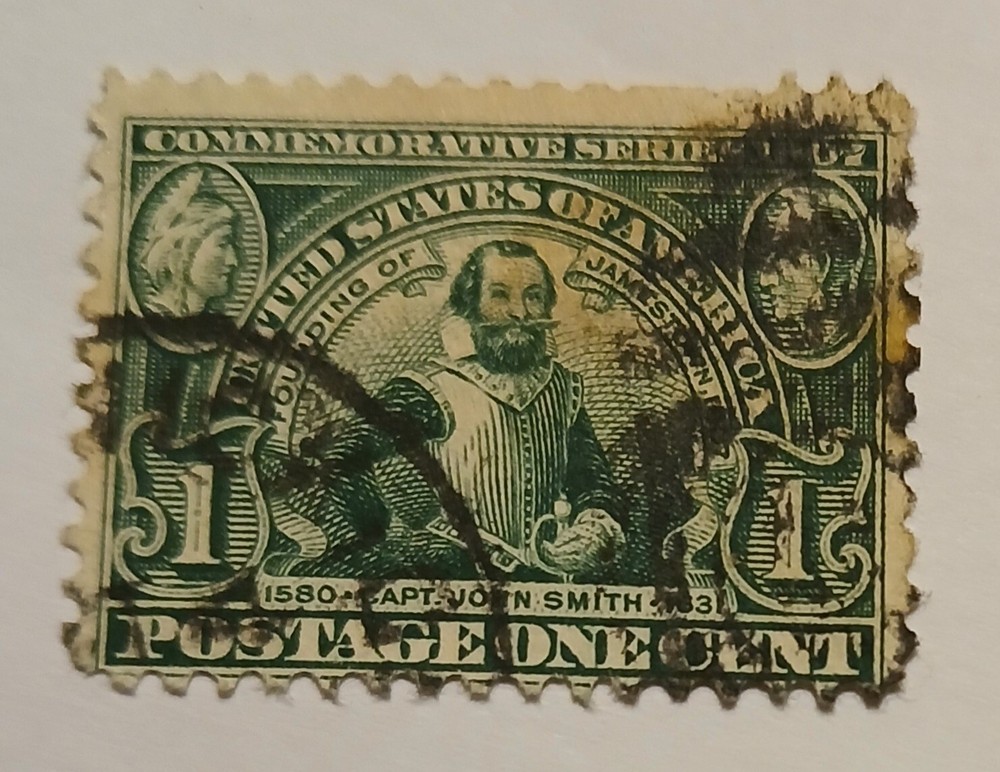 U.S – 1907 – SCOTT #328 – 1 CENT – HISTORICAL EVENTS – USED