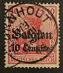 Travelstamps: Germany Occu. Belgium OP Stamps 10c on 10pf Used Handstamped