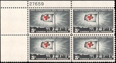 US #1239 MNH plate block of 4, 5c International Red Cross