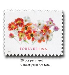 2022 Mint USPS Tulips Forever Stamps Scott# 5681 (MNH) Pane of 20 – 100PCS TOTAL