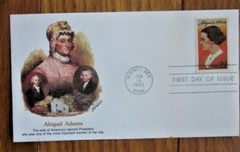ABIGAIL ADAMS FIRST LADY SECOND PRESIDENT 1985 FLEETWOOD CACHET FDC UNADDR