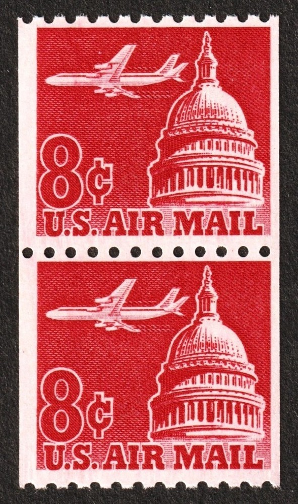 PAPER-GEM: scott#C65a coil pair Airmail US/usa stamp Mint Never hinged og nh/mnh