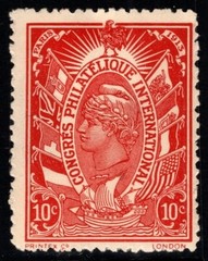 1913 France Poster Stamp International Philatelic Congress Paris 10 Centimes