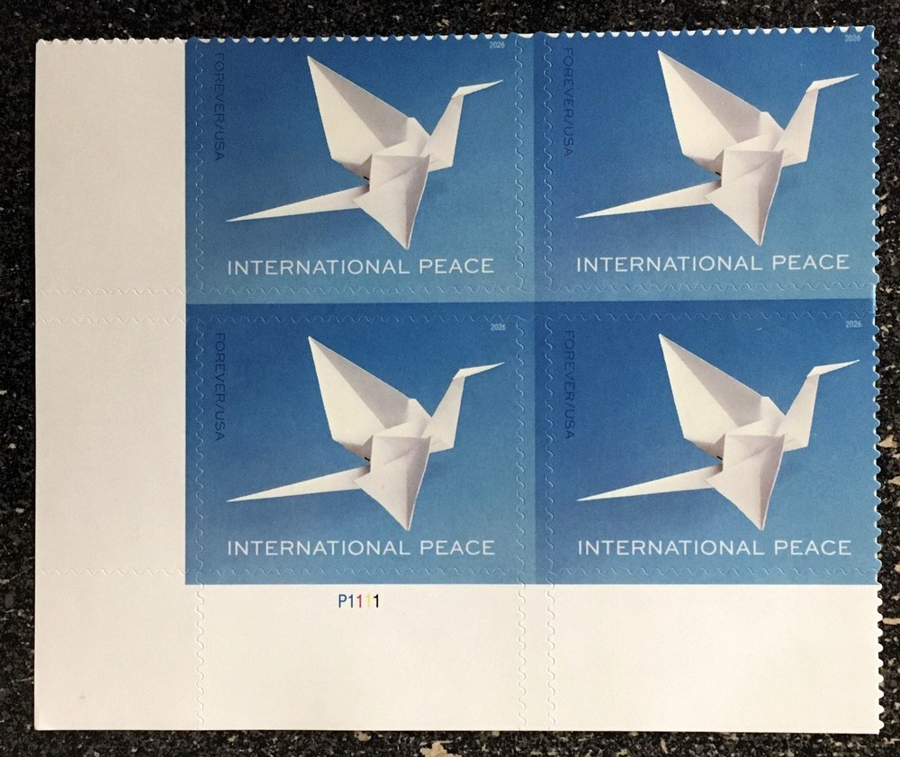 2026USA Forever International Peace – Plate Block of 4 mint