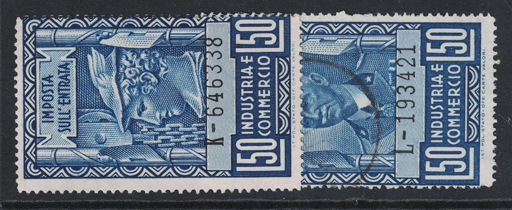Italy 1940 50L Entrata Revenues Used / Wmk Crown Upright – S32110