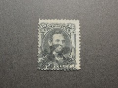 US Stamp Scott No 91 1867 15c Abraham Lincoln, Black, E Grill, Perf 12 VF