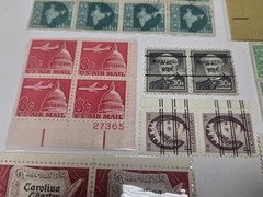 Vintage Postage Stamps Blocks Lot Original Gum And Used Collectible