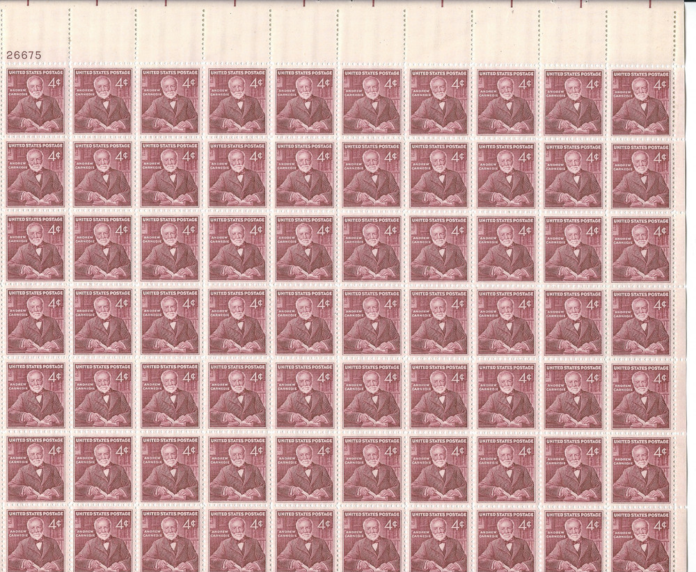 Scott #1171…4 Cent….Andrew Carnegie…Sheet of 70