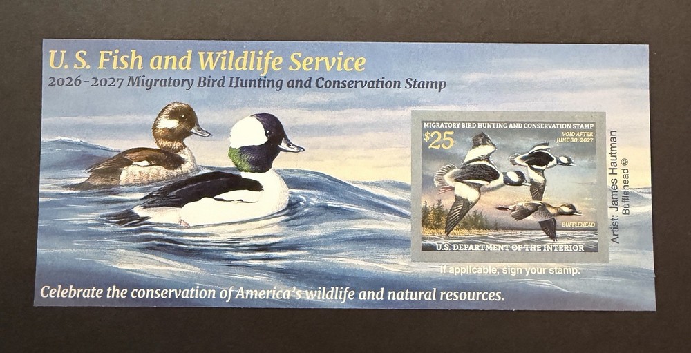 #RW93A 2026 – 2027 – US Federal Duck Stamp **JIM HAUTMAN** Post Office FRESH