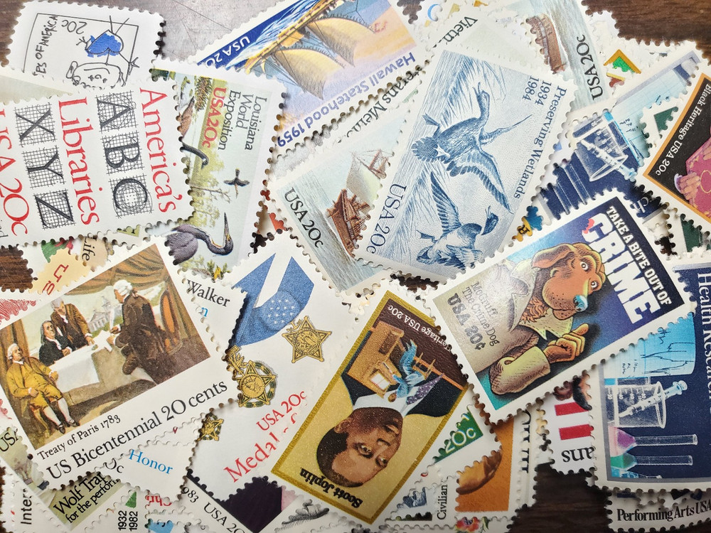 US Discount Bulk Postage – $20 Worth of 20 Cent Stamps – 100 Stamps Below Face!
