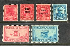 1928 US Commemorative Year Set, #645-650 MNH, never hinged FREE SHIP