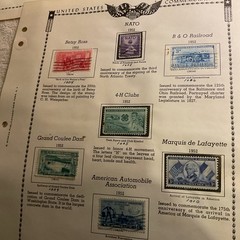 U.S.-(-1952-1953-)-HISTORICAL EVENTS-lot Of 19- Stamps-ON ALBUM PAGE-USED-#30