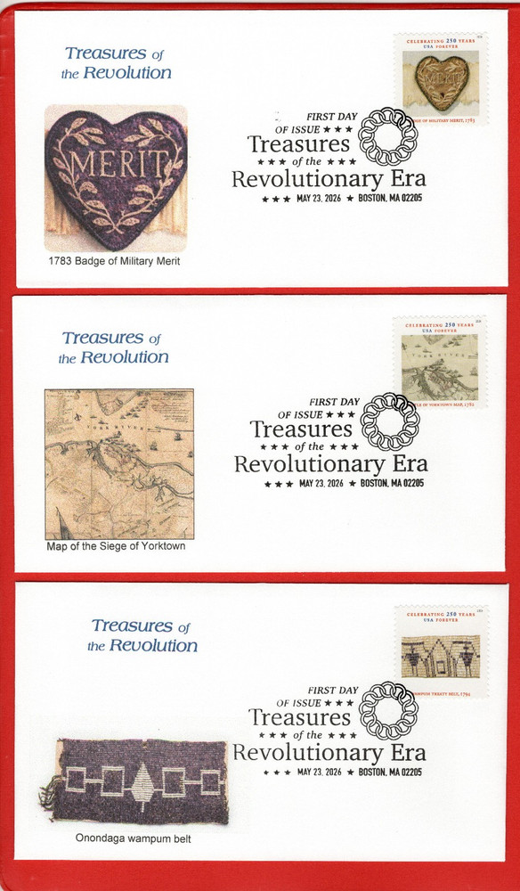 Treasures of the Revolution, COMPLETE Set of 10 Different First Day Covers