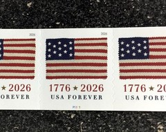 2026USA Forever US 1776 Flag – PNC Plate (#P1111) Coil Strip of 9 (APU)