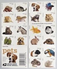 New “Pets” Book of 20 USPS Forever Stamps 2016 MNH #5106-5125