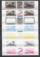 Transcontinental Railroad 150th Anniversary, COLOR PROOF Set of 6 + 1
