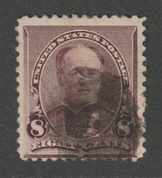 Scott # 225, Used , F, 8¢ William T. Sherman, Cork Cancel, Much Original Gum