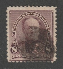 Scott # 225, Used , F, 8¢ William T. Sherman, Cork Cancel, Much Original Gum