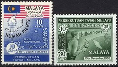 Malaya 1958 100th Anniv Signing Universal Human Rights MNH (SC# 89-90)