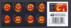 U.S. Sc# 5140b, Halloween – Jack-O’-Lanterns, 2016 F/VF MNH Pane of 20, SCV: $32