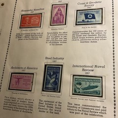 U.S.-(-1956-1957-)-HISTORICAL EVENTS-lot Of 11-Stamps-ON ALBUM PAGE-USED-#30