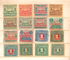 U.S. Ohio 10 Diff. Consumer Prepaid & 22 Vendor Sales Tax Receipt Stamps Used