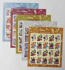 THE ART OF DISNEY Complete Set of 5 Differnt Full Sheets of 20 US Stamps 2004-08