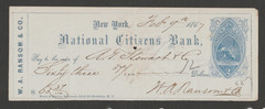 Scott # RN-B3, Used, Revenue Stamped Paper, Blue, New York Boot & Shoe Seller
