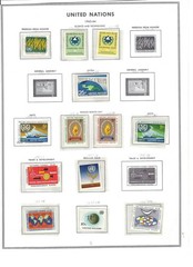 477 United Nations stamps mint from 1971-1997 on album pages all different