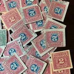 OHIO VENDORS RECEIPT STAMPS, INVESTOR’S LOT INCLUDES 125 STAMPS