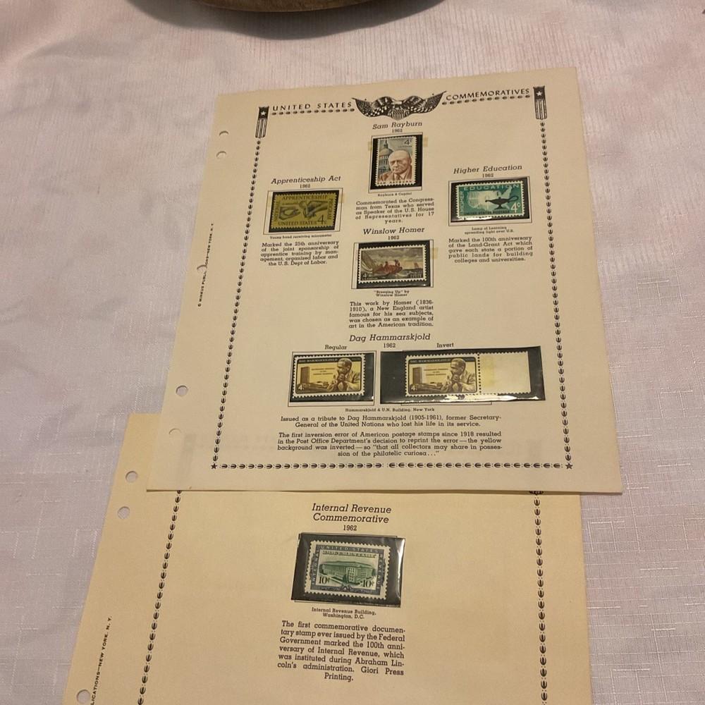 U.S.-(-1962-)-HISTORICAL EVENTS-lot Of 7-Stamps-ON ALBUM PAGE-USED-#30