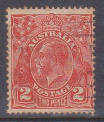 (K220-270) 1931 Australia 2d red KGV (toning)(JZ)