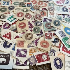 USA SQUARES CUT-OUT LOT! GREAT VINTAGE ASSORTMENT!
