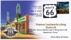 26-181, 2026, Route 66, Complete Set (8 covers), FDC, Pictorial Cancel